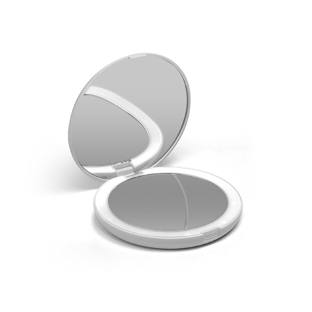 E00811 ESPEJO CARTERA LED 5X GRANDE BLANCO/NEGRO