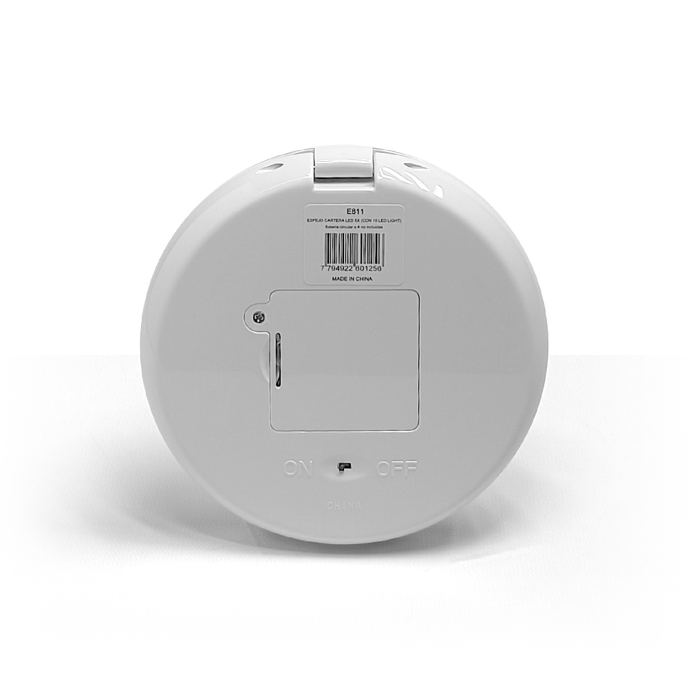 ESPEJO CARTERA LED 5X GRANDE BLANCO/NEGRO | Vista 5