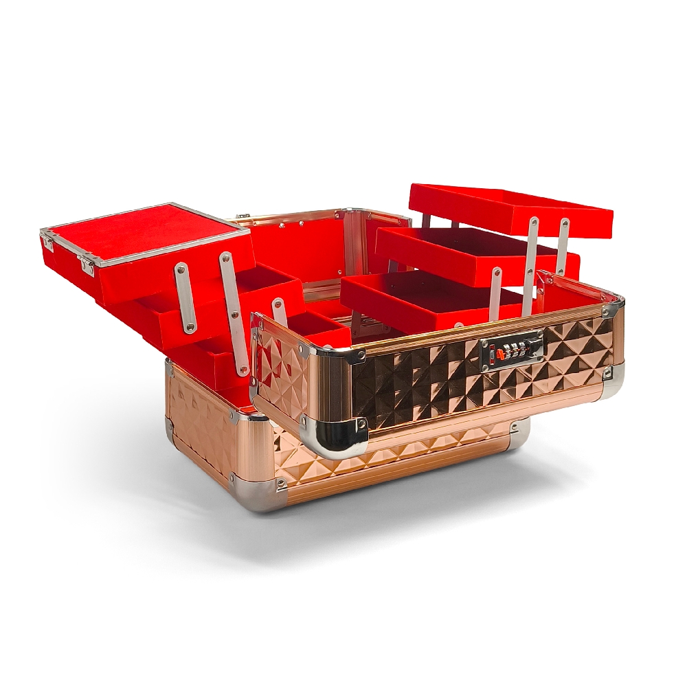 Maletín Organizer Pro 6 Bandejas Cerradura Espejo | Vista 3