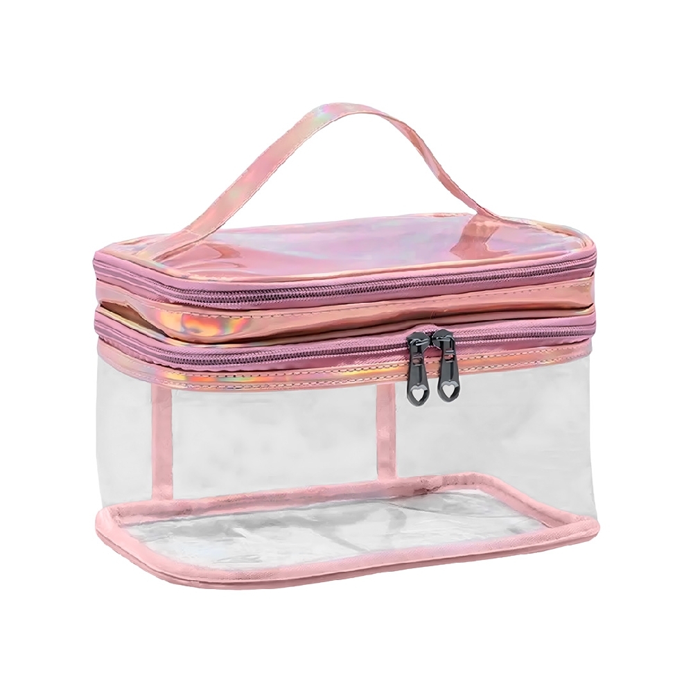 PORTACOSMETICO 2 PISOS TRANSPARENTE 22x15x15 | Vista 3